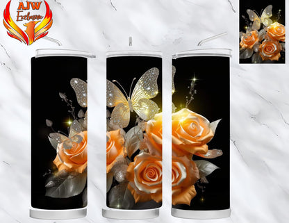 3D Butterflies and Roses